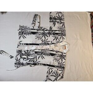 Black & White Kimono - Sushi Chef Coat - Self belted - 2 Pockets